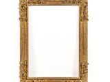 an old gold frame with a white background