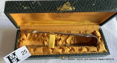 Coffret pince à sucre en métal argenté