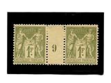 une paire de timbres sur lesquels figurent une femme et un homme