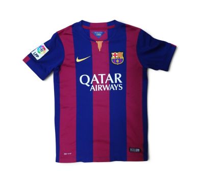 a close up of a soccer shirt with a patch on the chest