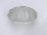a clear glass object on a white surface