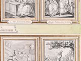 four different views of a drawing of a woman in a dress