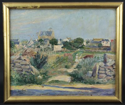 FERCHAU "Les jardins de l'Ile de Sein", huile sur panneau, s…