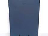 an image of a blue suitcase sitting on top of a white surface