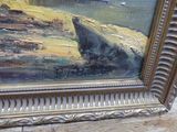 a picture of a painting of a boat on the water