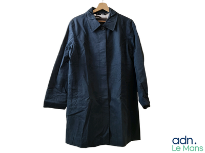 COACH - trench-coat bleu marine délavé avec une doublure à m…