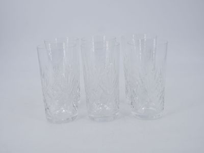 SAINT-LOUIS Réunion de SIX VERRES à orangeade en cristal tai…