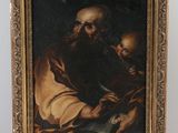 an image of a painting of a man holding a child