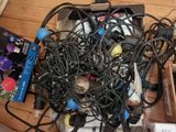 a pile of wires that are tangled up on the floor