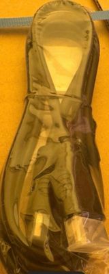 a pair of shoes that are wrapped in plastic