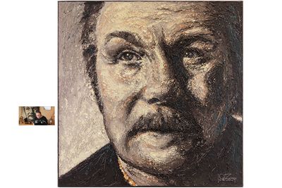 DECRUY JOZ (XX - XXI) technique mixte sur toile : "Portrait …