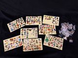 a lot of stickers that are on the table