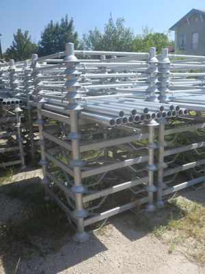 a lot of pipes that are stacked on top of each other