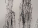 a drawing of two people standing next to each other