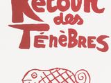 poster of a drawing of a fish with the words retour des tenebres on it