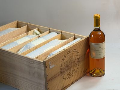 12 bouteilles Château YQUEM 2003 1er GCC Sautens caisse bois
