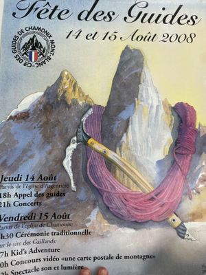 une affiche représentant une montagne et une paire de ciseaux