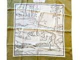 banda with a drawing of a man and a dog in a field