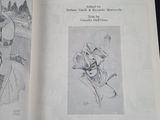 a picture of a book with a drawing of a man riding a horse