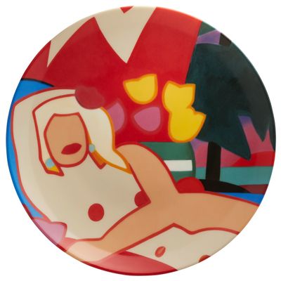 Tom Wesselmann Assiette en porcelaine "Sunset Nude with Palm…