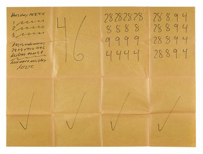 a piece of paper that has a bunch of numbers on it
