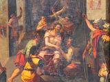 painting of a painting of a man being taken to the hospital