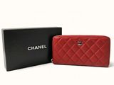 chanel red quilted leather wallet