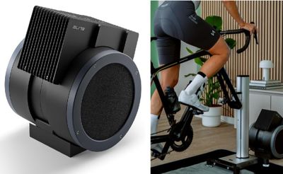 deux photos d'une personne faisant du vélo sur un vélo d'appartement