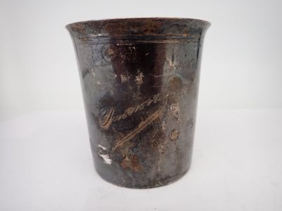 Timbale en argent minerve, personnalisée Janine Poids : 95grs ( petits - Photo 1