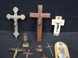 a lot of religious items that are on the table