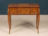 an image of a small wooden table with a drawer on top of it