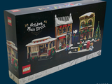 une boîte contenant un ensemble Lego « Village de Noël »