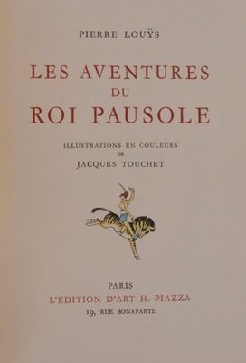 an old book with a picture of a man riding a horse
