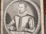 an old book with a picture of a man sitting at a table