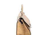 the small leather bag is open and ready to be used as a purse