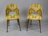 pair of mid century style chairs with upholstered upholstered seats