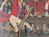 a painting of a group of men sitting at a table