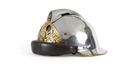 un casque en argent surmonté d'une couronne en or