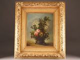 a picture of a painting of flowers in a vase