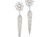 a pair of diamond and white gold earrings