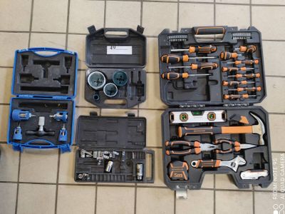 many tools in the case on the floor