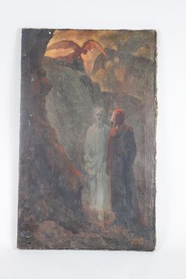 an image of a painting of a man and a woman in a cave