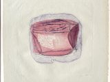 un dessin représentant une feuille de papier sur laquelle figure un sac rose