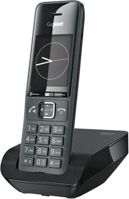 an image of a black cell phone sitting on top of a stand