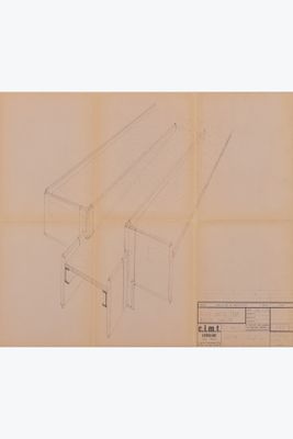 une image représentant le dessin d'un banc dans une pièce