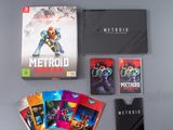 the nintendo metroid game box is open and ready to be played