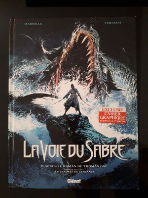 la couverture du livre *Livvie du Sibre*, sur laquelle figure un homme dans un bateau face à un requin