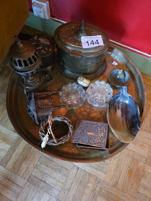 a table with a lot of items on it