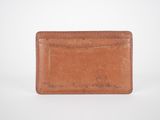 an image of a brown leather card case on a white background