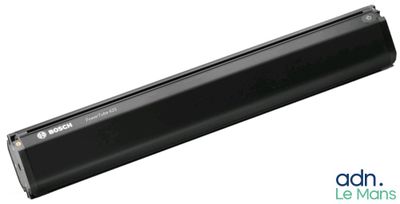 a close up of a long black object on a white background